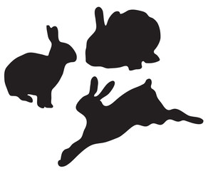 vector bunnies silhouettes