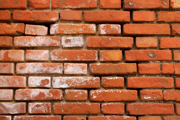 debris red brick wall