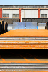 Steel plate in a goods yard