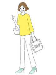 買い物するアラフィフ女性