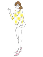 紹介する女性
