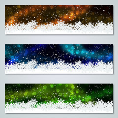 Christmas and New Year colorful vector banners templates collection