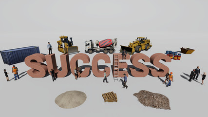 Word success and the workers who work on it, 3D rendering