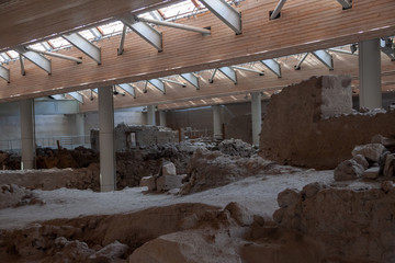 Akrotiri archaeological dig Santorini