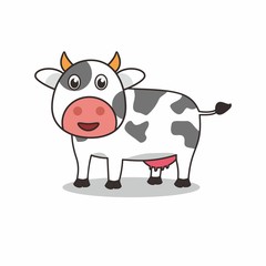 Cute cow cartoon illustration 
