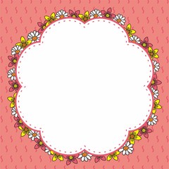 Frame design vector with flowers