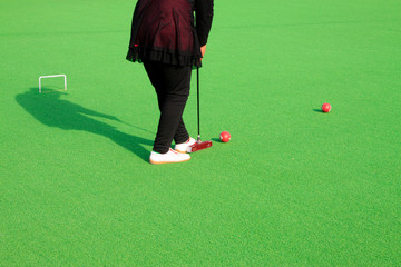 Chinese gate ball and athlete's legs