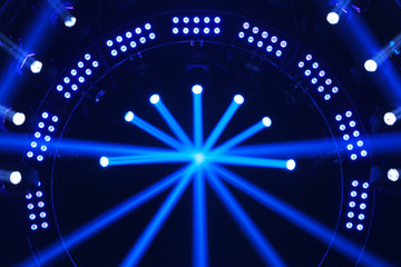 stage lighting effect on the stage, closeup photo