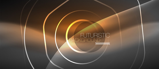 Black and glowing color lines neon design, magin techno template background