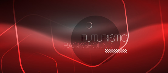 Black and glowing color lines neon design, magin techno template background