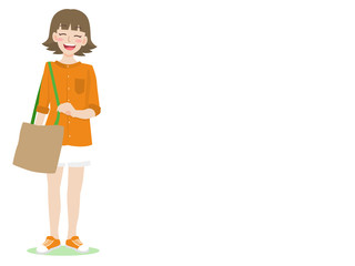 Thank you for not using Plastic Bags, People hold hand paper bag, cloth bag, No Plastic Bag Concept, save world, protect animals flat design vector.