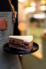 Dark and white chocolate cake