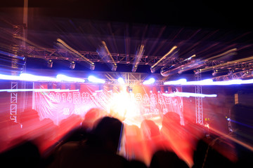 stage lighting effect in the dark, closeup photo