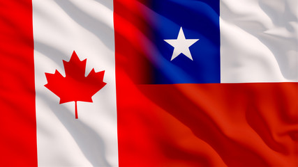Waving Canada and Chile Flags