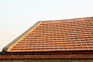 Brown tiles on the roof