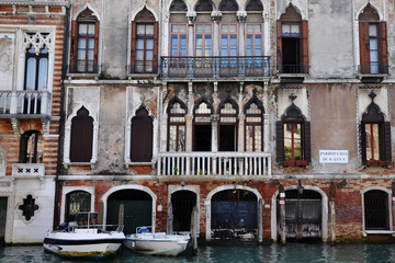 Venice Italy Canal with Boat and Buildings