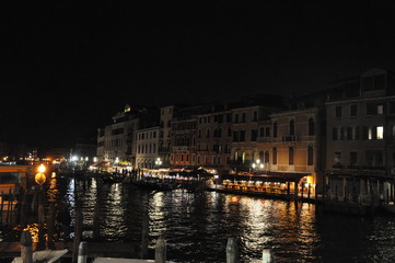 Venice Italy Canal Lit Up At Night
