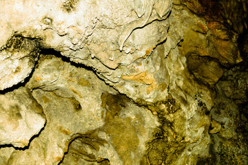 Cave wall rock formation.