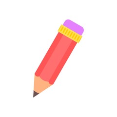 Pencil icon. Vector illustration in flat minimalist style.