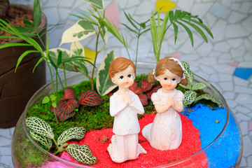 Children flowers miniascape
