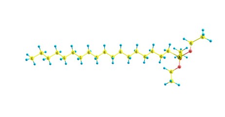 Octadecyltrimethoxysilane molecular structure isolated on white