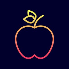 Apple icon. Vector illustration in flat line style.