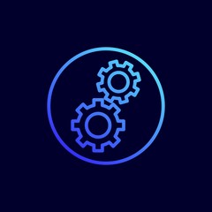 Settings icon. Vector illustration in flat line style.