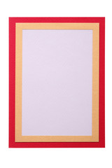 Gift card blank red gold border template vertical isolated