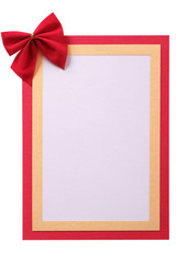 Christmas card red frame vertical isolated