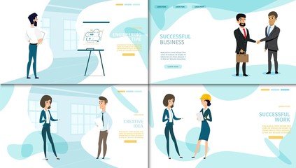 Business Company Vector Landing Page Collection
