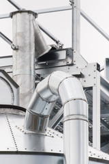 Details of silo made of stainless, storage grain after harvest concept