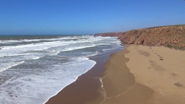 epic view of Mirleft beach Morocco