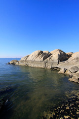 stone and water natural landscape by the sea