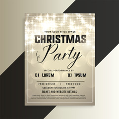 Fototapeta na wymiar shiny christmas party invitation flyer with sparkles
