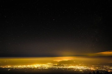 富士山５合目から見た夜景