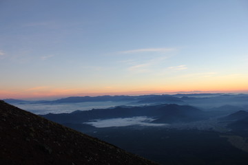 富士山頂から見た朝焼け
