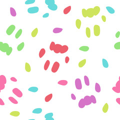 Abstract cat paw pattern background. Childish cute hand drawn pattern for design card