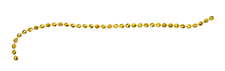 Christmas yellow garland with round beads