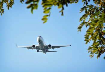 Airplane in blue sky