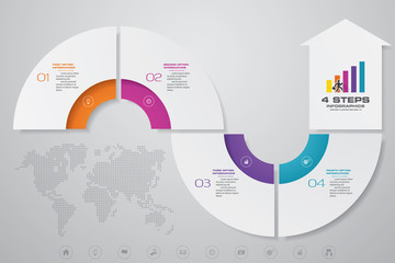 4 steps arrow infographics chart design element. For data presentation. EPS 10.	