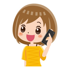 電話　女性　話す