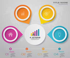 4 steps simple&editable process chart infographics element. EPS 10.	