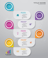 Fototapeta premium 5 steps simple&editable process chart infographics element. EPS 10. 