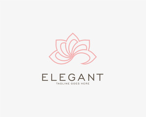 Luxury logo design concept, Flower lotus logo, Beauty or spa logo template