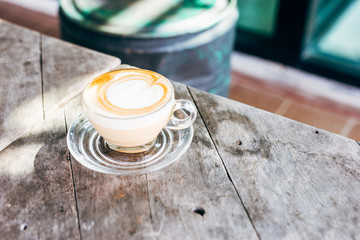 Coffee hot latte heart shaped