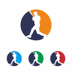 Baseball logo vector design concept, Negative space logo, Sport logo design illustration