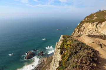 Fototapeta na wymiar Beautiful view of the Atlantic ocean from cape Roca, Portugal