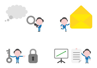 Fototapeta premium Vector illustration businessman character set