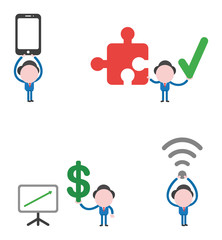 Vector illustration businessman character set