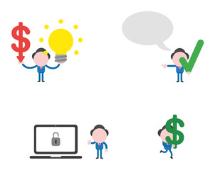 Vector illustration businessman character set